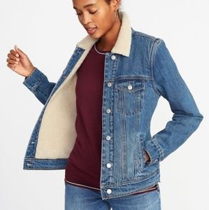 Old navy denim jacket with faux sherpa lining